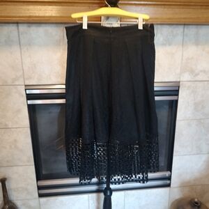 Ryu Black Medium Lace Lazer Cut Midi Skirt!